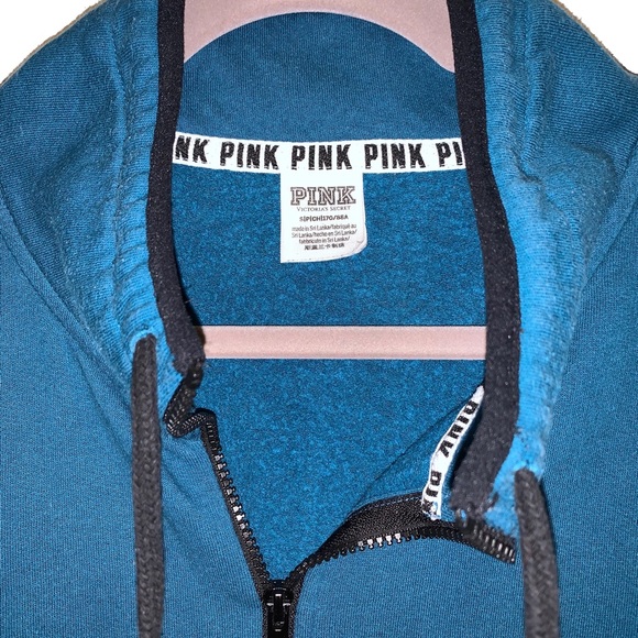 Victoria’s Secret PINK 1/4 zip pullover jacket deep teal S - Picture 5 of 5